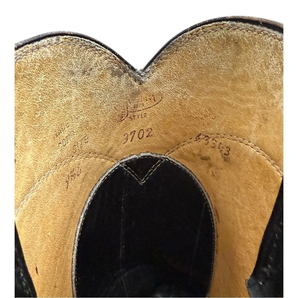 Justin Western Ropers Cowboy Black Leather Boots Men’s Sz 9.5